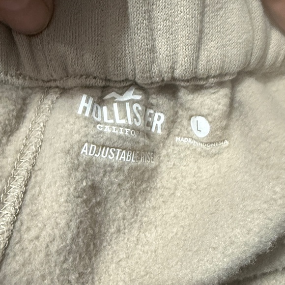 Hollister Adjustable-Rise Fleece Tan Comfy Cozy Sweatpants Size: L - Picture 5 of 6